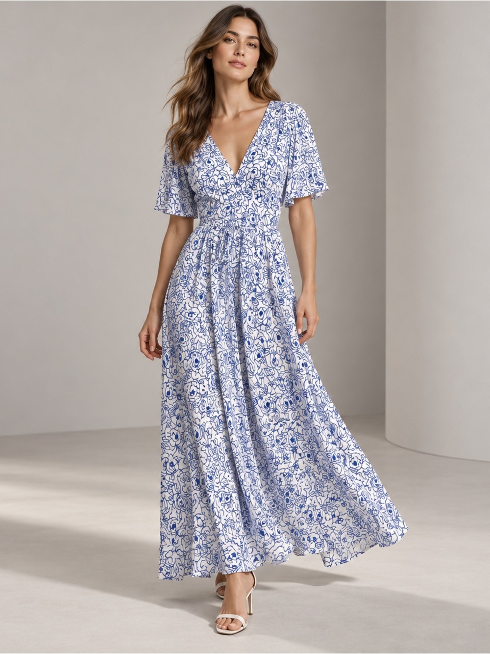 Faithfull the Brand Maxi Dress Rayon Floral Print Size M Coastal Bohemian
